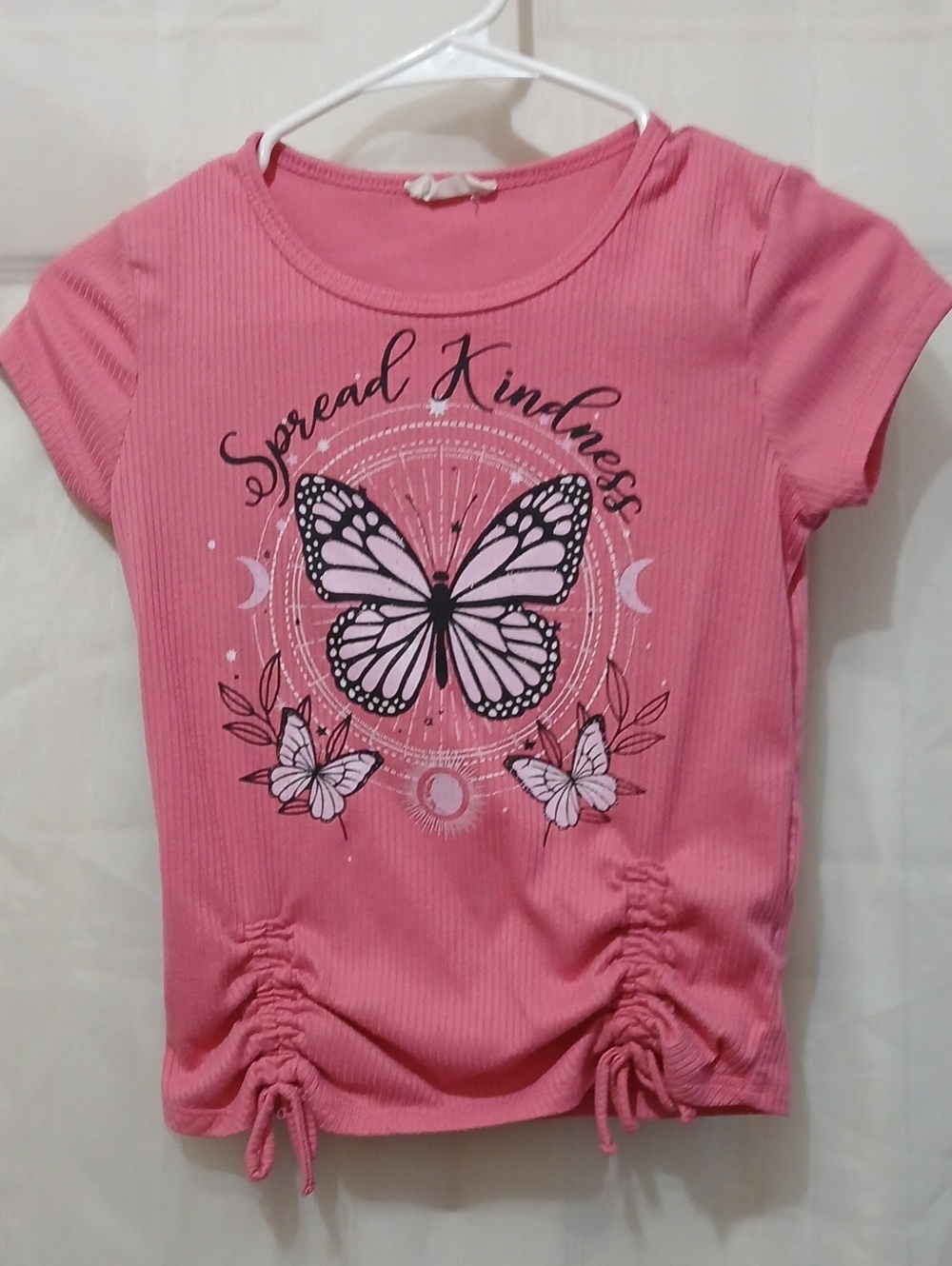 10-12 Beautees Pink Butterfly "Spread Kindness" Short Sleeve Tee